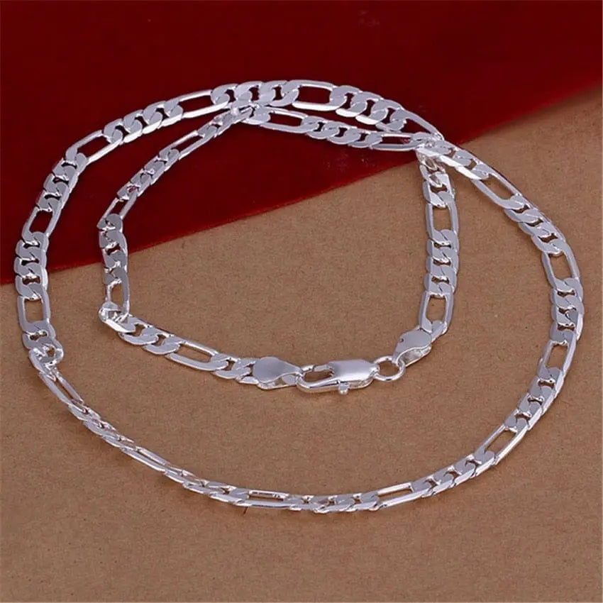 Sterling silver 6MM flat chain necklace for men and women, stylish jewelry by Anel Demosthene, featuring a sleek, high-quality design.