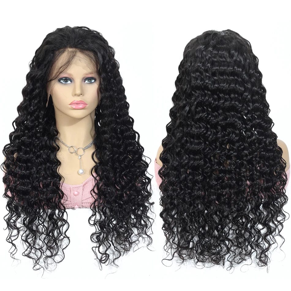 Showlu 13x6 HD lace frontal wig with Brazilian virgin human hair, featuring natural hair extensions and a lace front design.