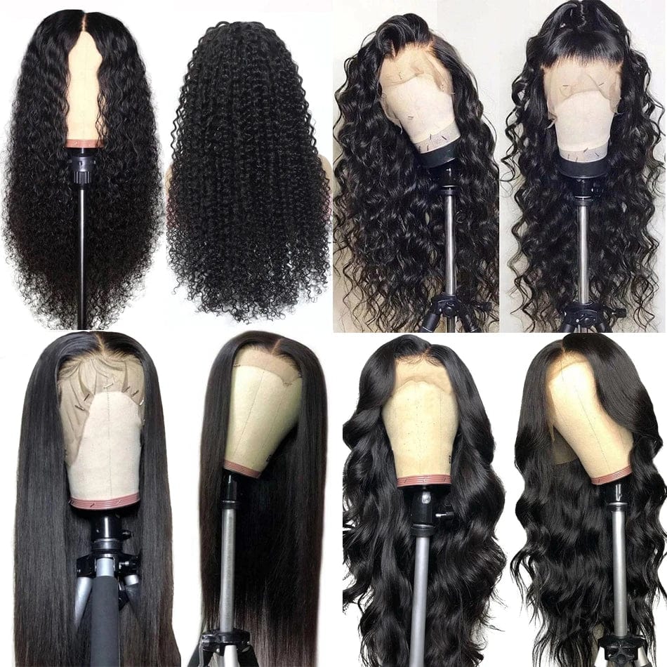 Showlu 13x6 HD lace frontal wig with Brazilian virgin human hair, featuring natural hair extension bundles for black women.