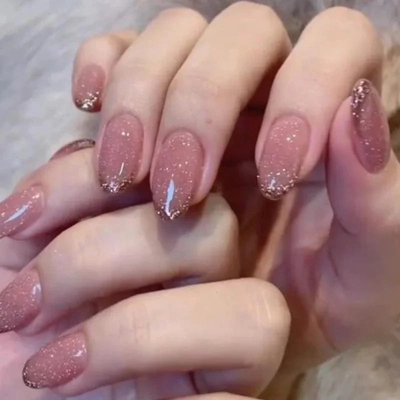 BigBull Square Full Cover French Press On false nails by Showlu Fashion Store, coffin-shaped ABS tips for elegant nail looks.