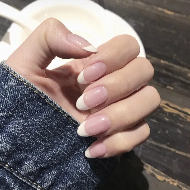 Square full cover French press-on false nails by BigBull, coffin-shaped ABS tips for a stylish manicure.