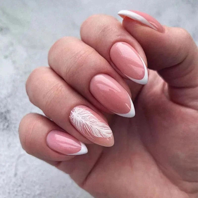 Showlu Fashion BigBull Square Full Cover French Press On false nails with coffin-shaped ABS tips, perfect for a stylish manicure.