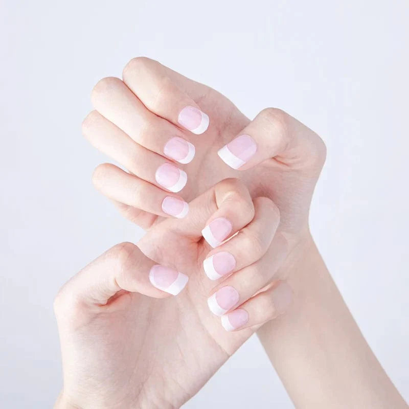 Square full cover French press on false nails by BigBull, coffin-shaped ABS tips for stylish nail extensions.