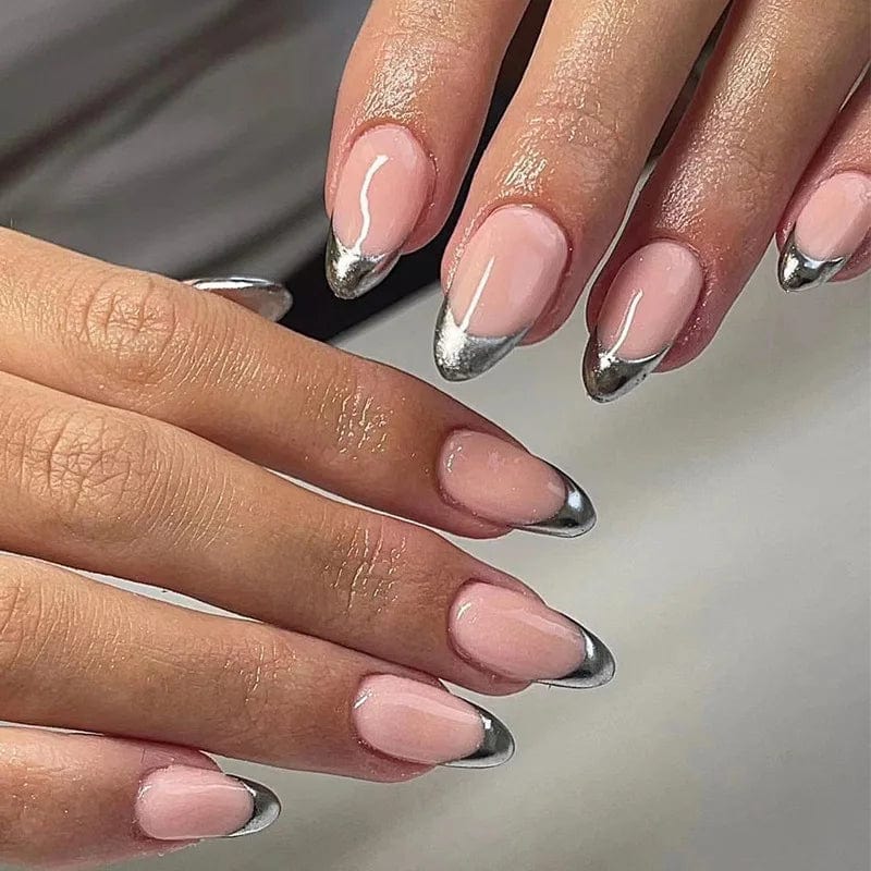 Square full cover French press on false nails by BigBull, coffin shape, ABS tips, perfect for stylish nail extensions.