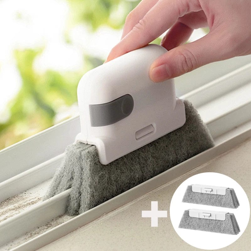 Showlu Window Groove Cleaning Brush with replaceable sponge, ideal for cleaning windowsills, crevices, and household surfaces.