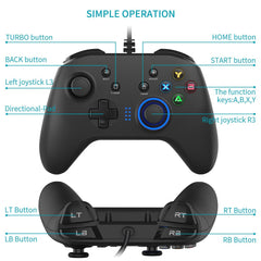 Wired Gaming Controller; Joystick Gamepad with Dual - Vibration PC Game Controller Compatible with PS3; Switch; Windows 10/8/7 PC; Laptop; TV Box; Android Mobile Phones; 6.5 ft USB Cable - SHOWLU FASHION STORE