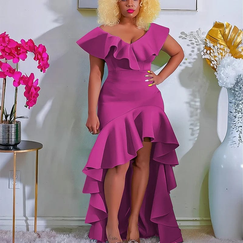 Showlu Fashion House of S·D women's sleeveless bodycon party dress with ruffle hem, elegant sheath style for evening and summer events.