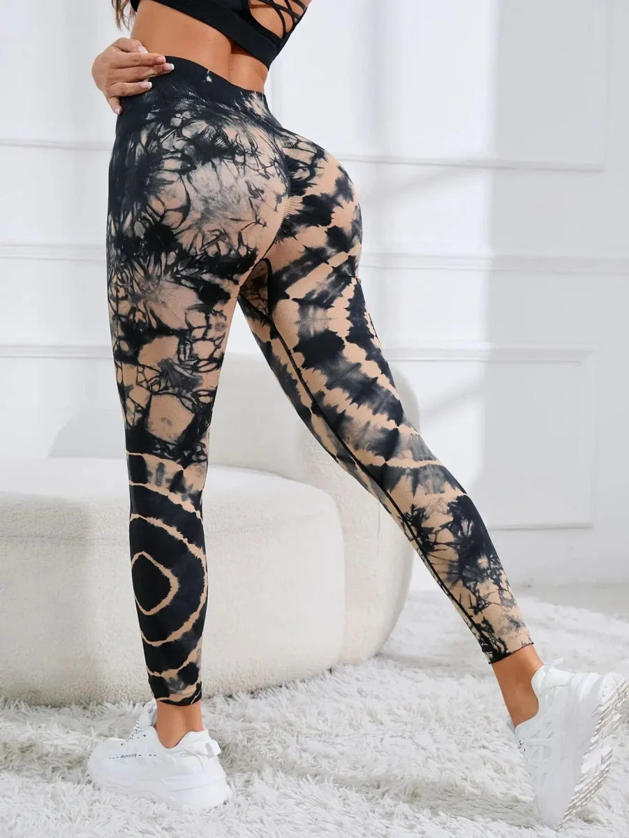 Women’s leopard print seamless high waist leggings by Showlu Fashion, featuring a flattering fit and booty lifting design.