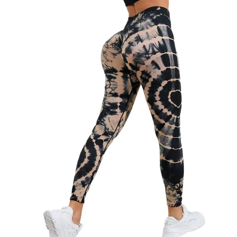 Women wearing MEHEOL leopard print seamless high waist leggings with a booty-lifting fit, ideal for gym and workout activities.