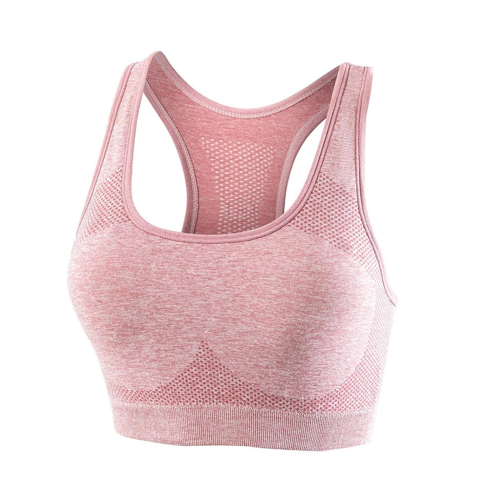 Women’s iOSN push-up yoga sports bra by Showlu Fashion, breathable polyester fitness vest for running and gym workouts.