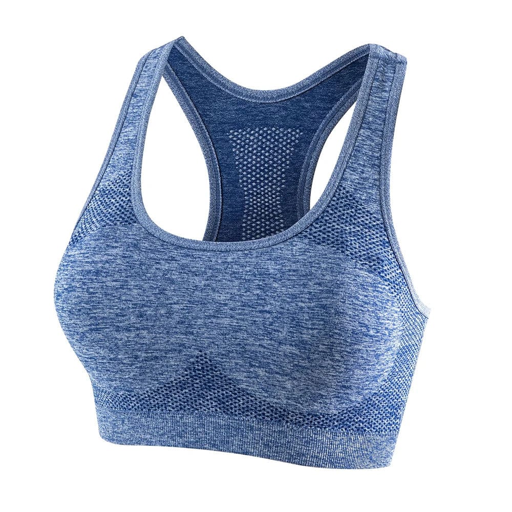 Women's iOSN push-up yoga sports bra by Showlu Fashion Store, breathable polyester fitness vest, suitable for running and gym workouts.