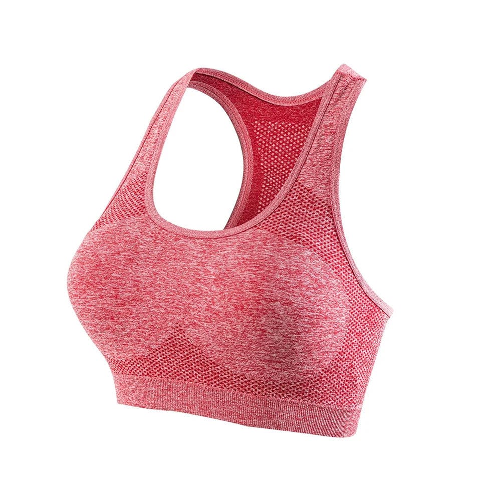 Women's iOSN push-up yoga sports bra by Showlu Fashion, breathable polyester fitness vest for running, gym, and active wear.