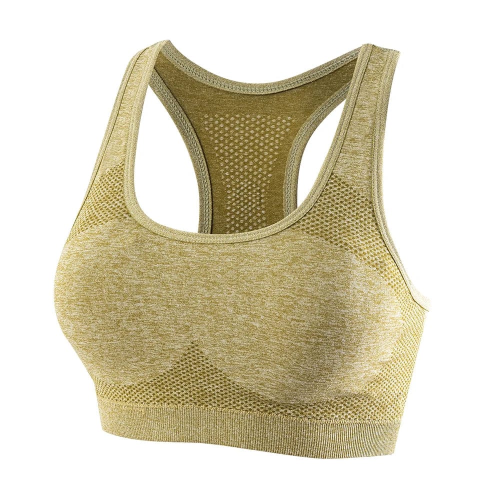 Women’s iOSN push-up yoga sports bra by Showlu Fashion, breathable polyester fitness vest for running and gym workouts.