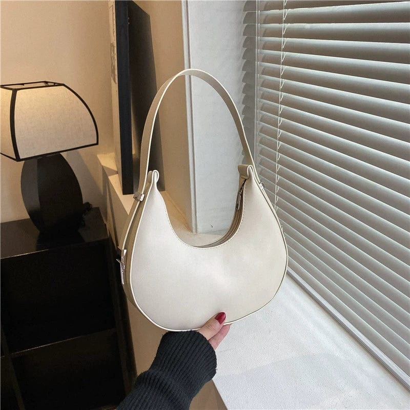 Women's PU leather saddle bag with Korean style shoulder strap, stylish satchel for women, black color, SHOWLU FASHION STORE.