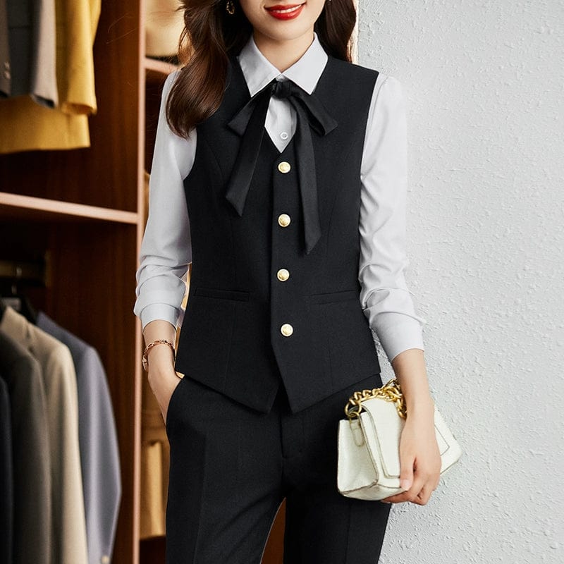 SHOWLU FASHION women's striped slim fit double-breasted interview suit coat, tailored blazer for professional attire.