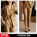 Women's striped slim fit double-breasted interview suit coat by SHOWLU FASHION, tailored for professional attire.