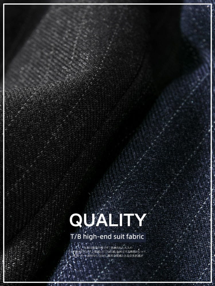 Women's striped slim fit double-breasted interview suit coat by SHOWLU FASHION, styled for professional occasions.