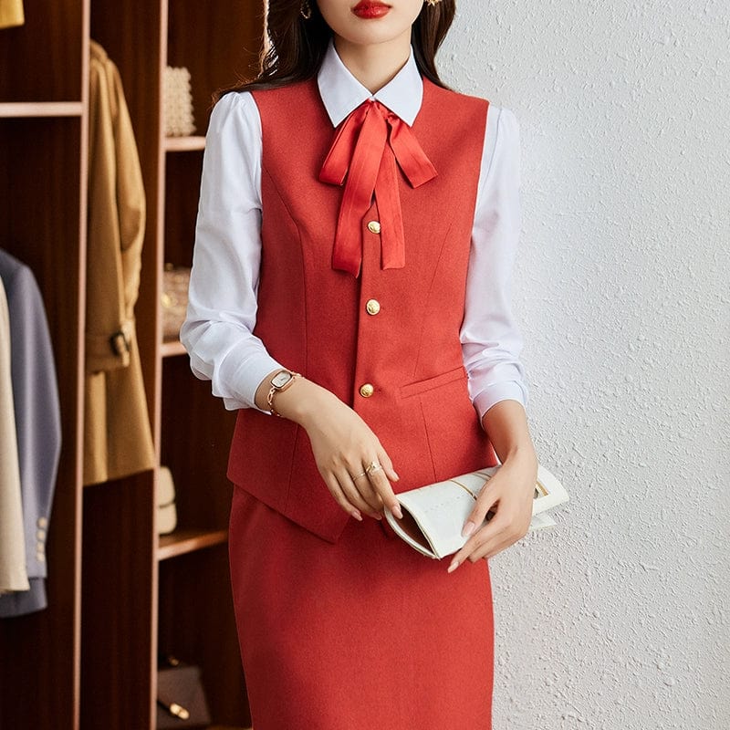 Women's striped slim fit double-breasted interview suit coat by SHOWLU FASHION, tailored for professional and stylish looks.