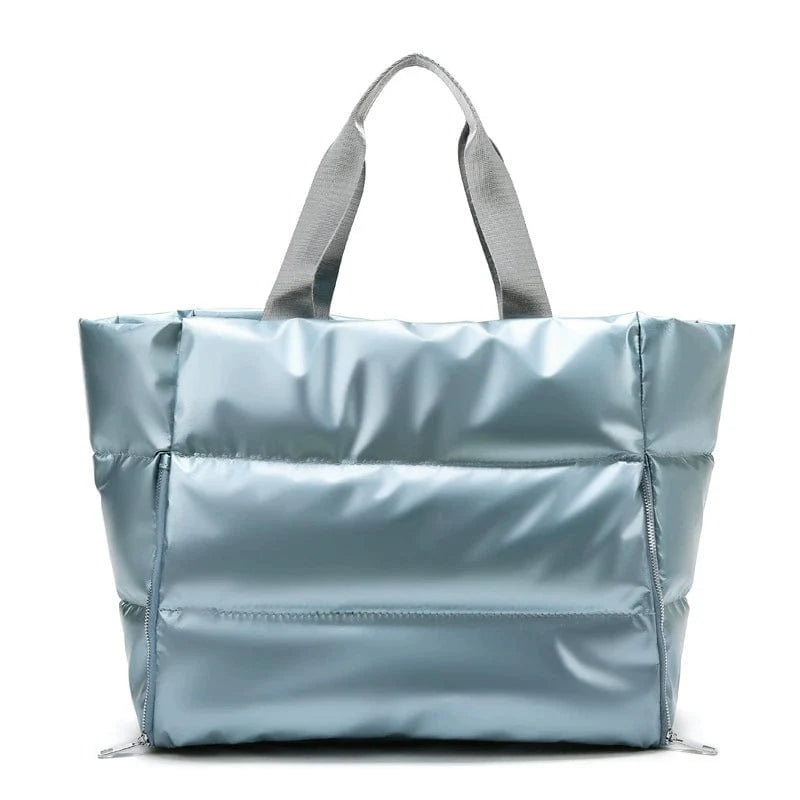 Showlu Women's Oxford yoga gym bag with large capacity, stylish travel satchel, suitable for gym, yoga, and travel on one shoulder.