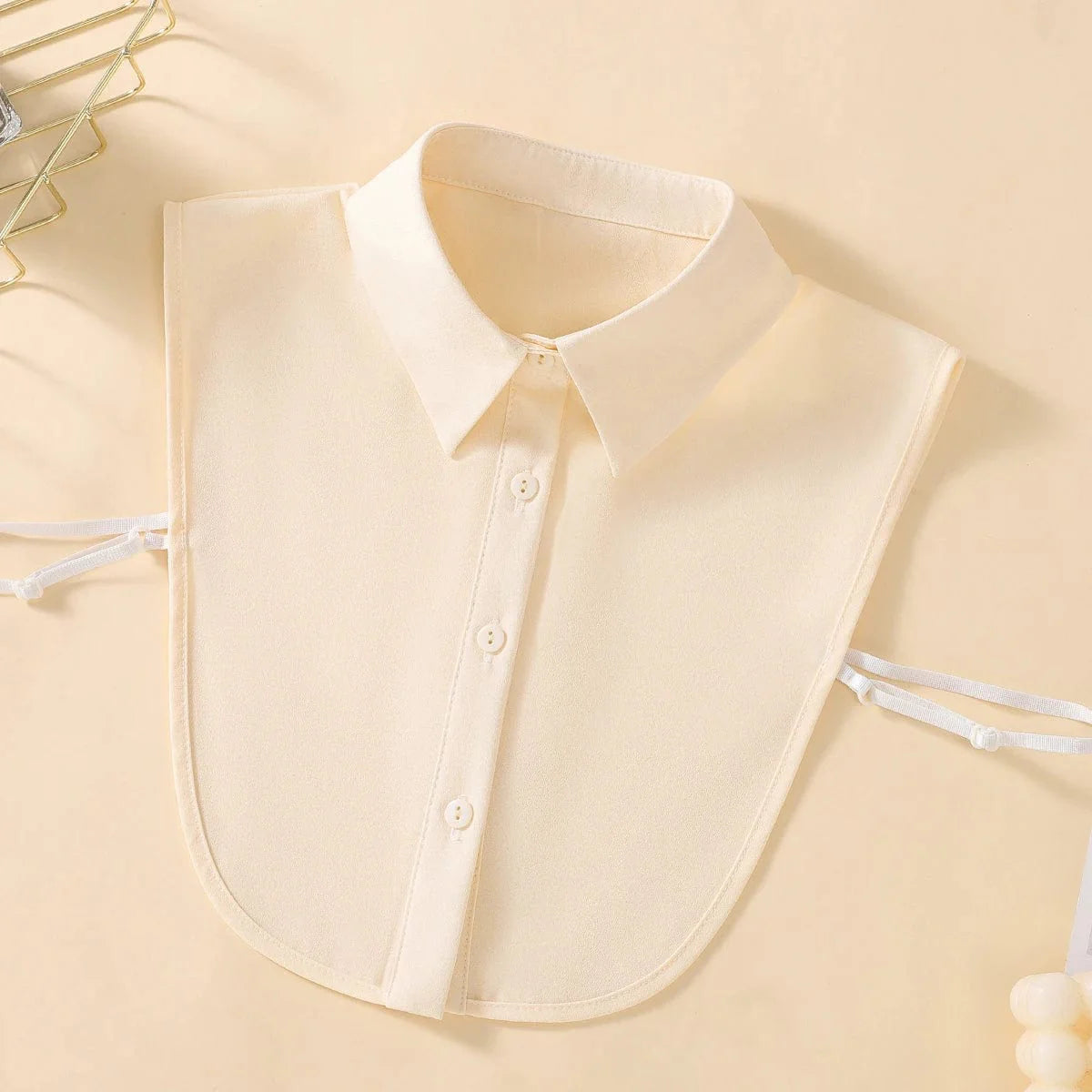 Showlu Women's chiffon fake collar set featuring four professional casual collars in white, blue, pink, and khaki.