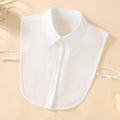 Showlu Women's chiffon fake collar set featuring four professional casual shirt collars in white, blue, pink, and khaki.
