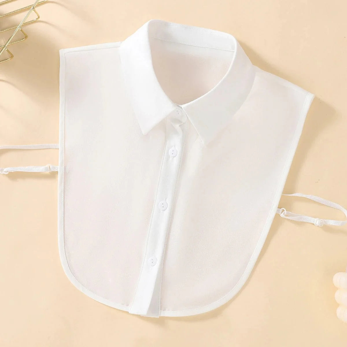 Showlu Women's chiffon fake collar set featuring four professional casual shirt collars in white, blue, pink, and khaki.