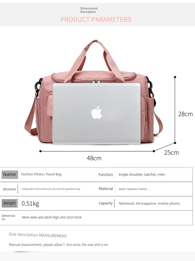 Large capacity Oxford travel bag for women, lightweight folding handbag, ideal for outdoor travel and everyday use.