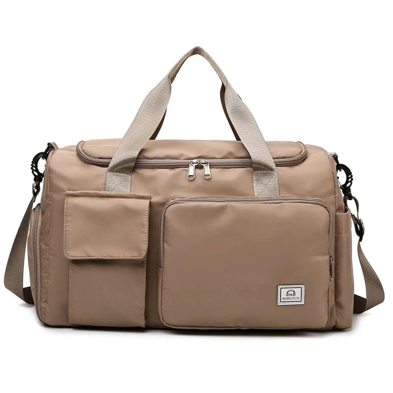 Large capacity Oxford travel bag for women, lightweight and folding, suitable for outdoor use, shopping, or school luggage.