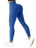 Women's high waist ribbed yoga cycling leggings by Showlu Fashion in solid color, designed for fitness and daily wear.