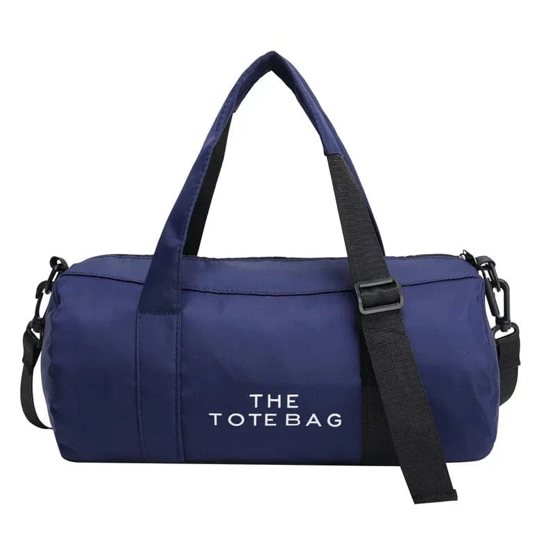 Showlu Women's nylon gym bag featuring a compact duffle design, ideal for yoga, fitness, and travel with shoulder and hand straps