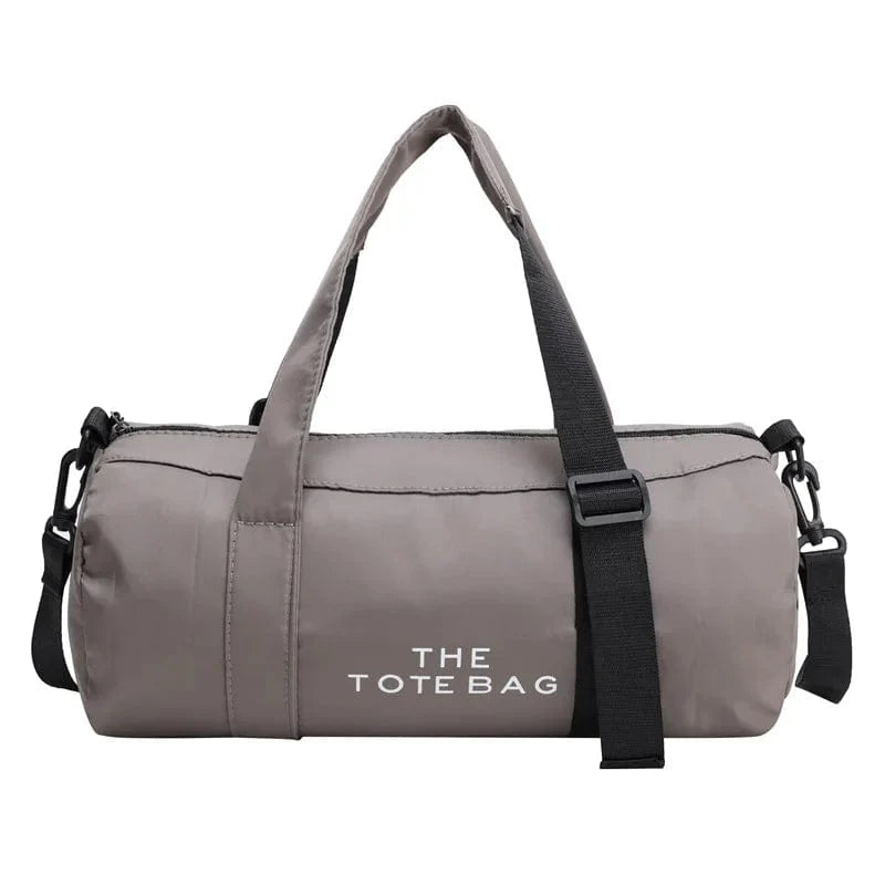Showlu Women's nylon gym bag with shoulder straps, compact duffle style, ideal for yoga, fitness, travel, and outdoor use.