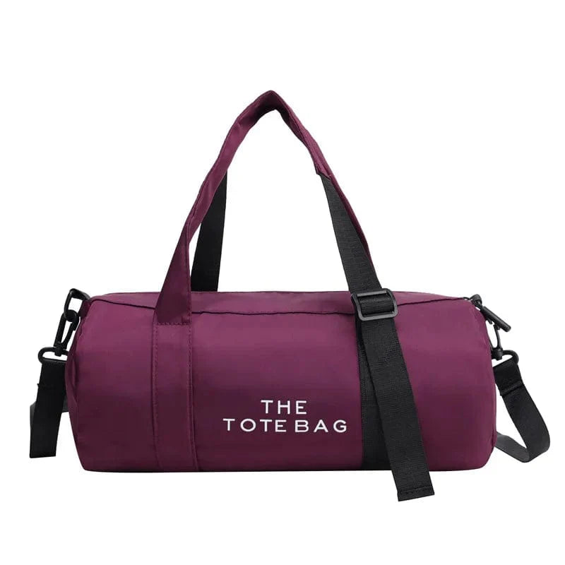 Showlu Women's nylon gym bag with shoulder strap, compact yoga and travel duffle, ideal for fitness, sports, and weekend trips.