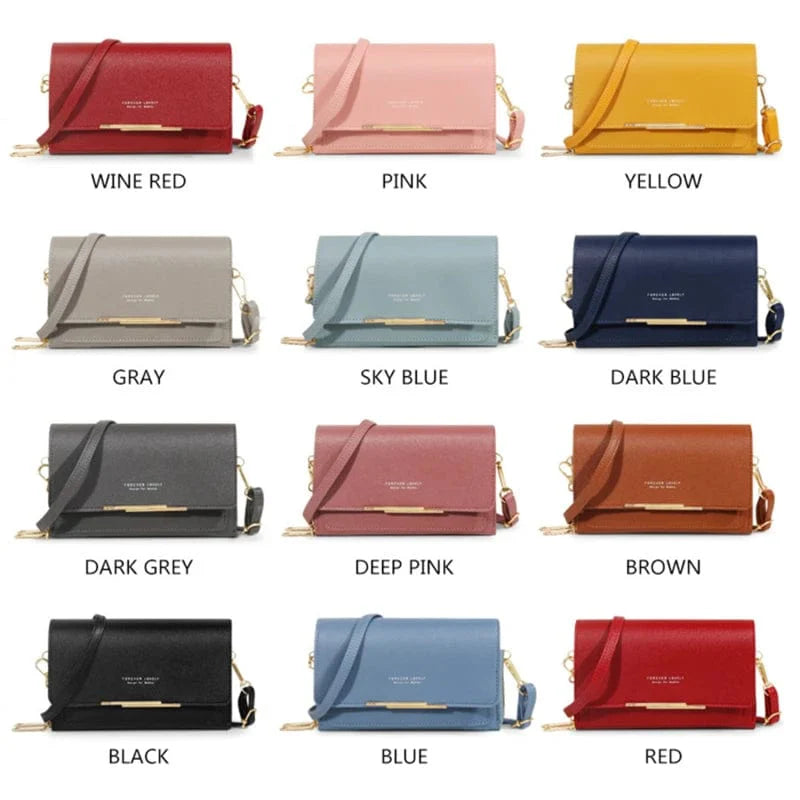 Showlu Women's PU leather wallet and large capacity handbag with multiple card slots, casual shoulder bag with mobile phone pocket.
