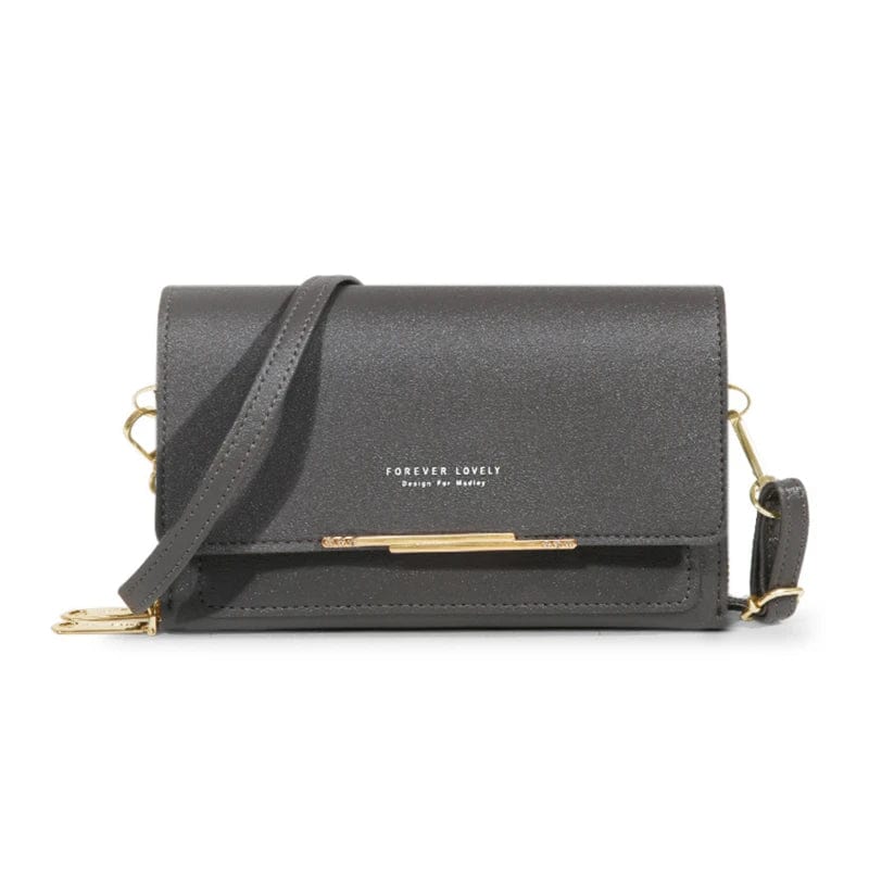 Showlu women's PU leather wallet with large capacity, multiple card slots, casual shoulder bag design, fits mobile phone.