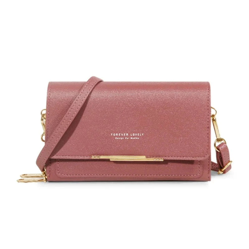 Showlu Women's PU leather wallet and casual shoulder handbag with large capacity, multi-card slots, and space for mobile phone.