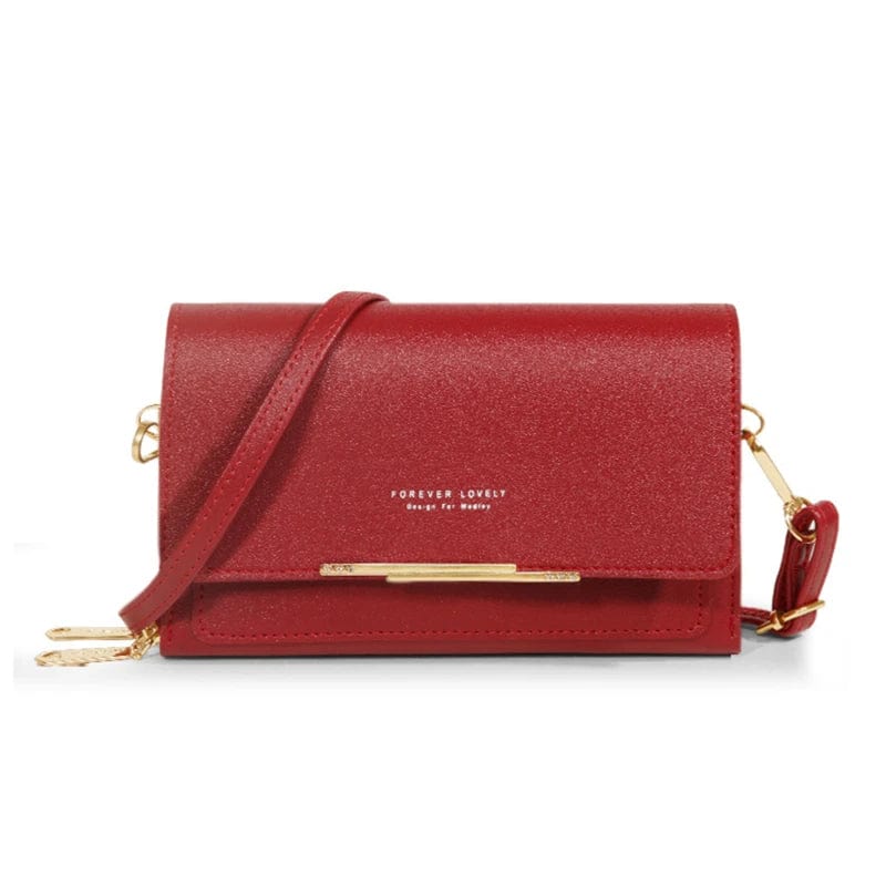 Showlu Women's PU Leather Wallet and shoulder bag with large capacity, multi-card slots, casual design, fits mobile phone.