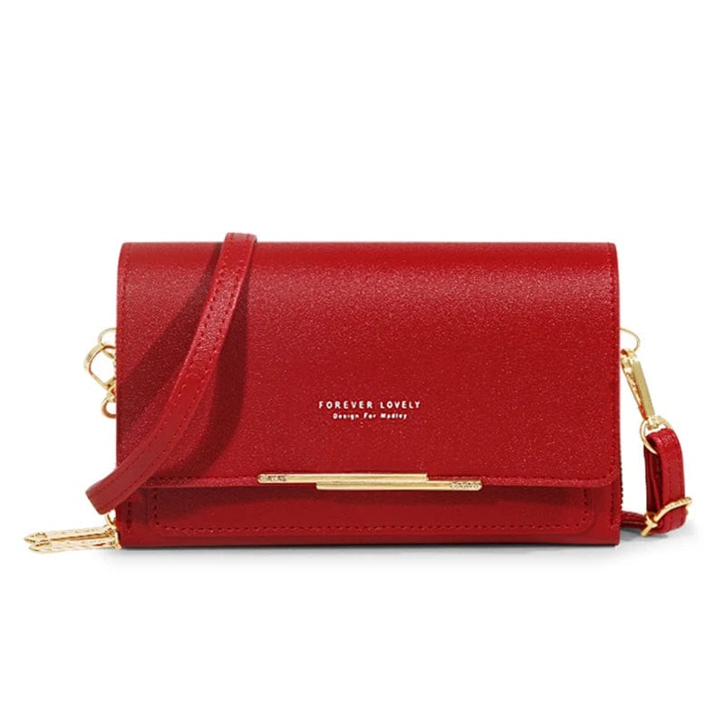 Showlu Women's PU leather wallet and casual shoulder bag with multiple card slots, large capacity, and space for mobile phone.