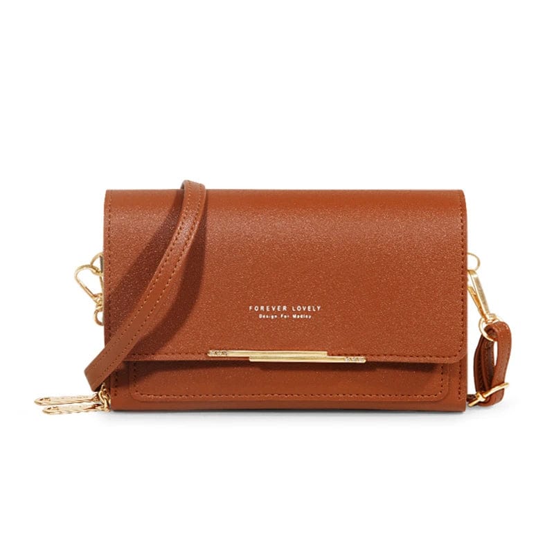 Showlu Women's PU leather wallet and shoulder bag with multiple card slots, large capacity, casual style, and space for mobile phone.