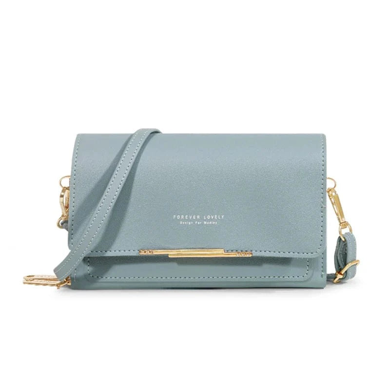 Showlu Women's PU Leather Wallet and shoulder bag with multiple card slots, large capacity, casual style, and space for mobile phone.
