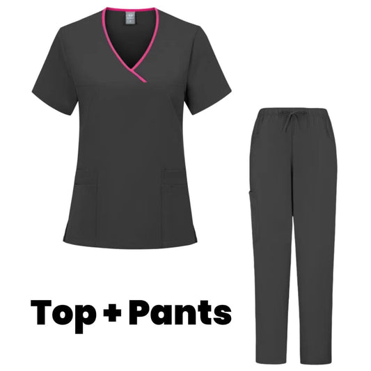 Workwear Beauty Clothes Split Suit Short Sleeve Pocket Surgical Uniform Pet Dentist Nurse Uniforms Men Medical Scrub Set - SHOWLU FASHION STORE