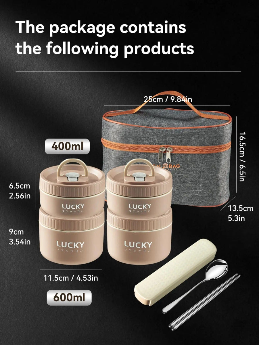 WORTHBUY 304 Stainless Steel Lunch Box Portable Leak Proof Food Container For Student Microwave Insulated Bento Box With Handle - SHOWLU FASHION STORE