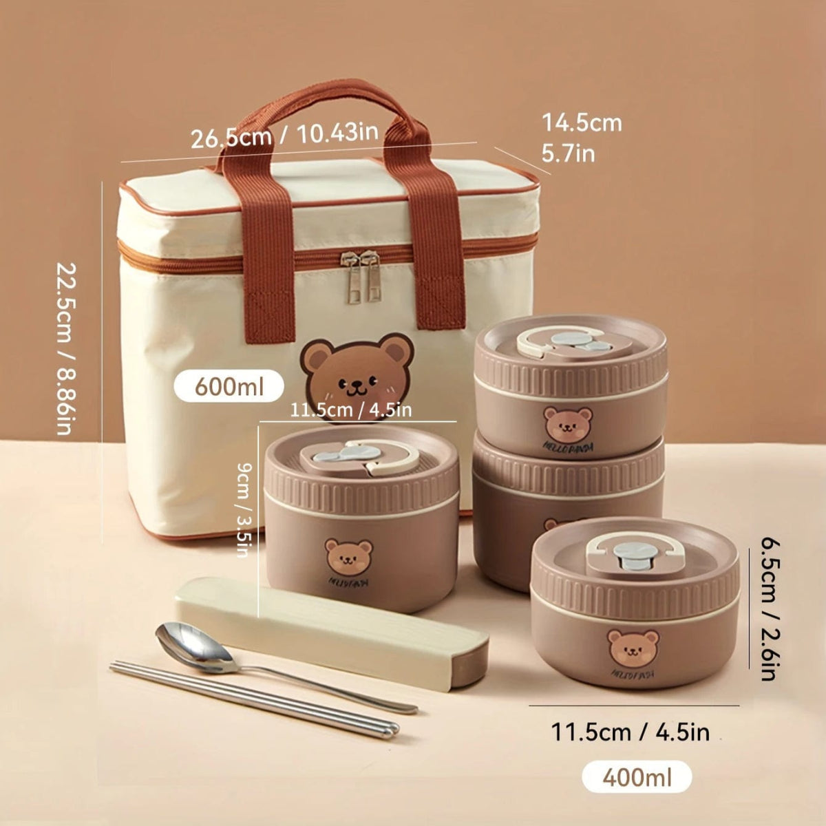 WORTHBUY Insulated Bento Lunch Box With Tableware Microwave Safe Portable 304 Stainless Steel Food Storage Container Stackable - SHOWLU FASHION STORE