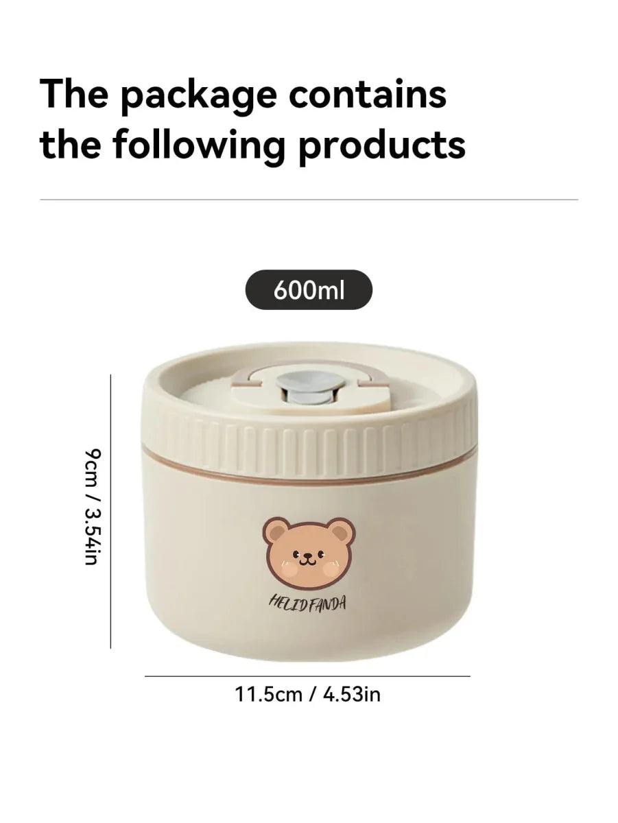 Insulated WORTHBUY Bento Lunch Box by Showlu Fashion Store with stainless steel food container and tableware, microwave-safe, portable.