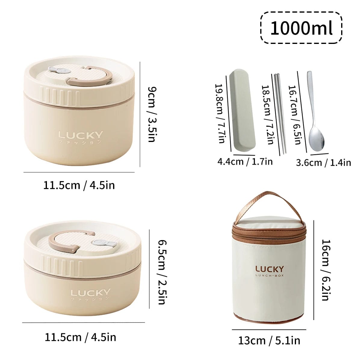 WORTHBUY Microwave Food Container Anti Scalding Insulated Lunch Box Stackable Mini Thermal Bento Box Set With Cutlery&Bag - SHOWLU FASHION STORE