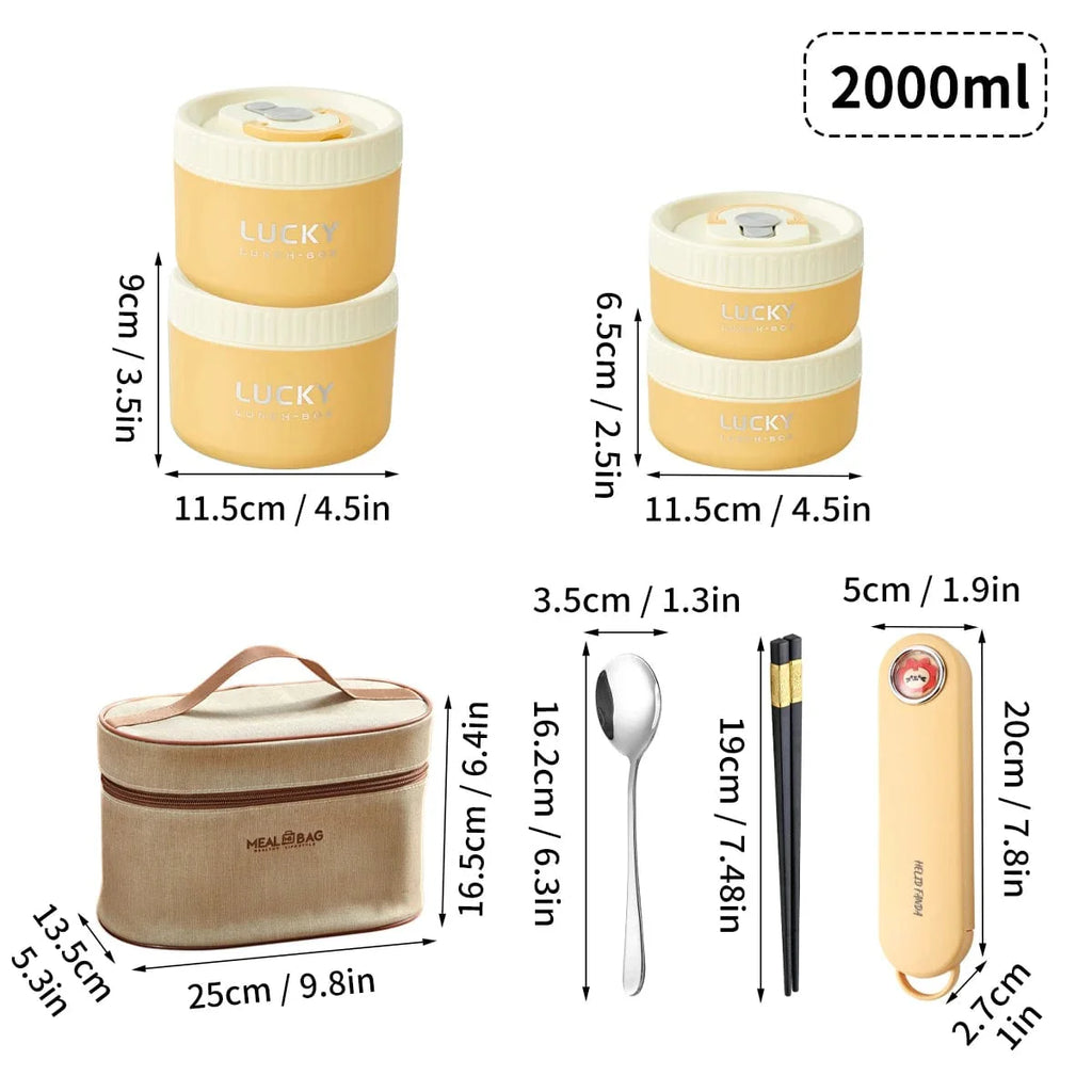 WORTHBUY 304 stainless steel thermal lunch box for kids, stackable bento box with insulated food container and secure lid.