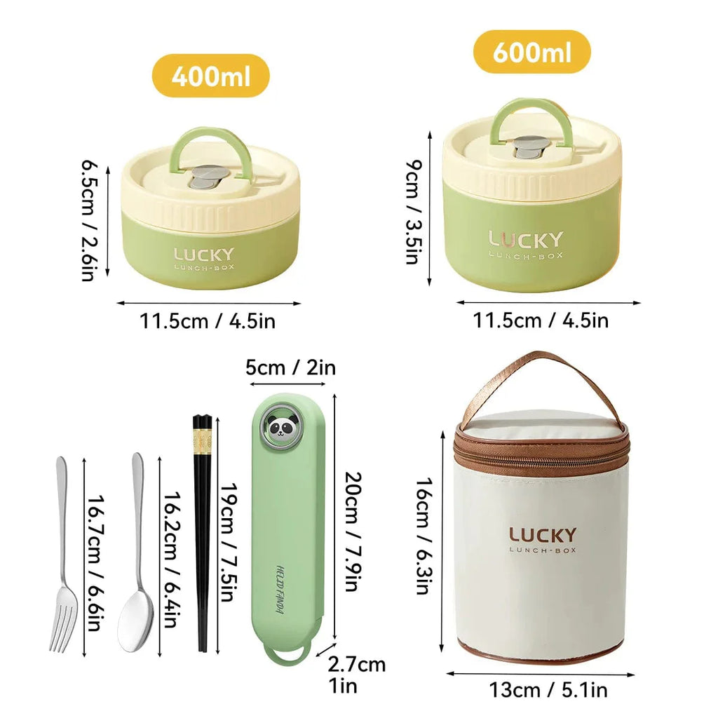 WORTHBUY 304 stainless steel insulated bento box with leak-proof lid, portable thermal food container suitable for lunch and soups.