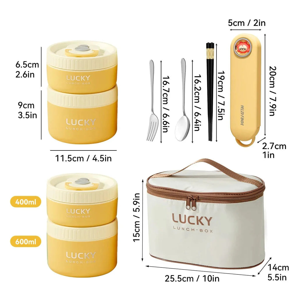 WORTHBUY stainless steel insulated bento box with leak-proof lid, portable thermal food container for lunch and soup.