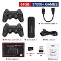 Showlu Fashion Store Pogopirate X2 Plus retro video game console with wireless controllers and 40,000+ games for PSP and PS1.