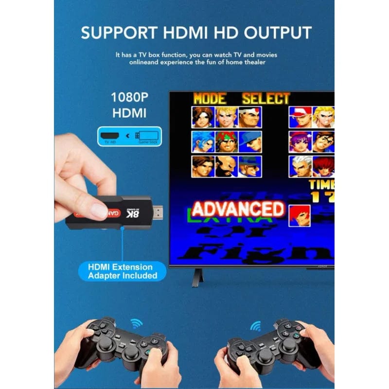 X2 Smart Game Stick Android 12 Amlogic S905 Dual Controller Retro Game Consoles HD 8K Dual WiFi 4G 5G N64 GBA 64GB 10000 Game - SHOWLU FASHION STORE