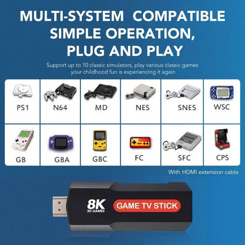 X2 Smart Game Stick Android 12 Amlogic S905 Dual Controller Retro Game Consoles HD 8K Dual WiFi 4G 5G N64 GBA 64GB 10000 Game - SHOWLU FASHION STORE